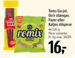 Føtex Toms / Remix slikposer tilbud