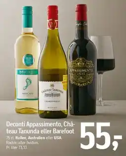 Føtex Deconti Appassimento, Château Tanunda eller Barefoot tilbud