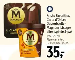 Føtex Magnum ispinner / Frisko Favoritter / Carte d'Or Desserts tilbud
