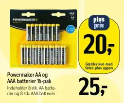 Føtex Powermaker AA og AAA batterier 16-pak tilbud