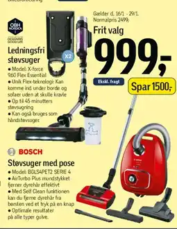 Føtex Ledningsfri støvsuger / Støvsuger med pose tilbud