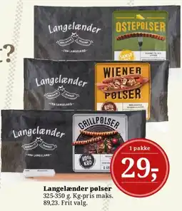 Dagli'Brugsen Langelænder pølser tilbud