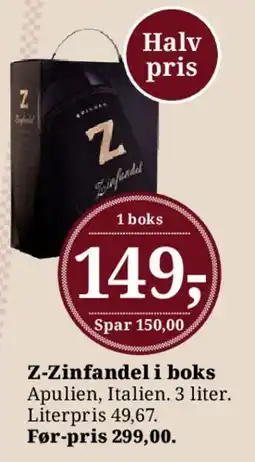 Dagli'Brugsen Z-Zinfandel i boks tilbud