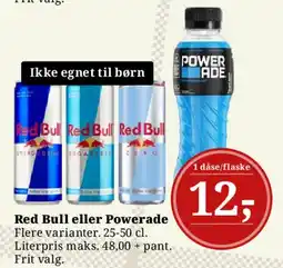 Dagli'Brugsen Red Bull eller Powerade tilbud