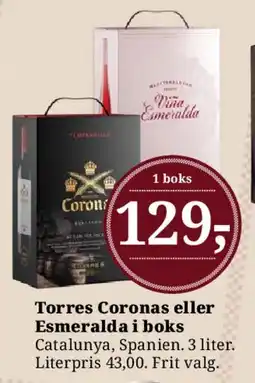Dagli'Brugsen Torres Coronas eller Esmeralda i boks tilbud
