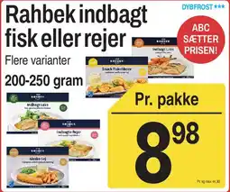 ABC Lavpris Rahbek indbagt fisk eller rejer tilbud