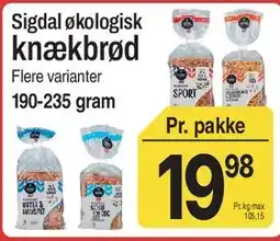 ABC Lavpris Sigdal økologisk knækbrød tilbud