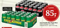Dagli'Brugsen Faxe Kondi eller Pepsi Max tilbud