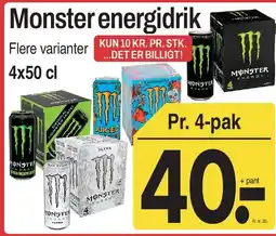 ABC Lavpris Monster energidrik (4-pak) tilbud