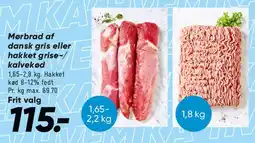 Bilka Mørbrad af dansk gris eller hakket gris/kalvekød tilbud