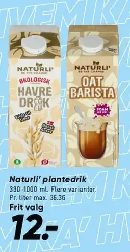 Bilka Naturli' plantedrik tilbud