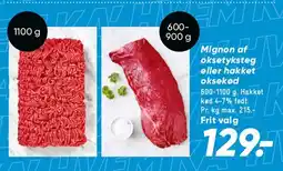 Bilka Mignon af oksetyksteg eller hakket oksekød tilbud