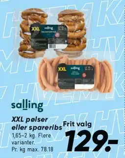 Bilka salling XXL pølser eller spareribs tilbud