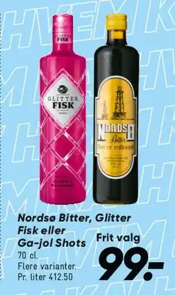 Bilka Nordsø Bitter / Glitter Fisk / shots tilbud