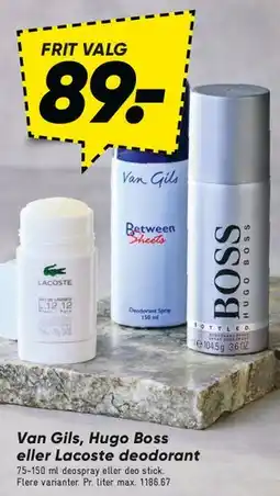 Bilka Van Gils, Hugo Boss eller Lacoste deodorant tilbud