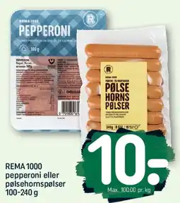 REMA 1000 REMA1000 pepperoni eller pølsehornspølser tilbud