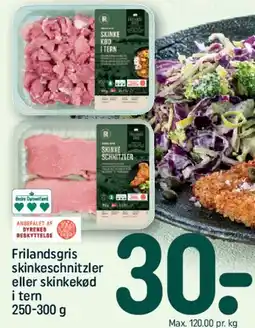 REMA 1000 Frilandsgris skinkeschnitzler eller skinkekød i tern tilbud