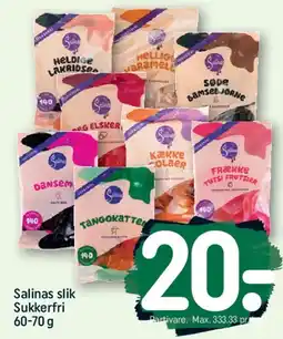 REMA 1000 Salinas slik (sukkerfri) tilbud