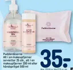 REMA 1000 Pudderdåserne - makeupfjerner / håndsprit tilbud