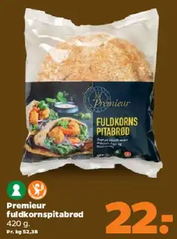 Netto Premieur fuldkorns pitabrød (420 g) tilbud