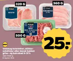 Netto Velsmag koteletter, skinke-schnitzel eller hakket gris- og kalvekød tilbud