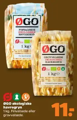 Netto ØGO økologiske havregryn (1 kg) tilbud