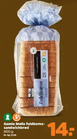 Netto Gamle Mølle fuldkorns-sandwichbrød (800 g) tilbud