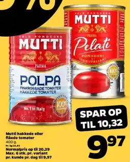 Netto Mutti hakkede / flåede tomater tilbud