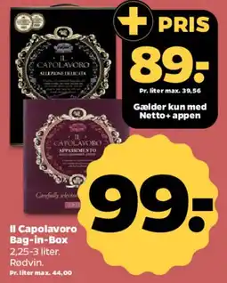 Netto Il Capolavoro Bag‑in‑Box 2.25 l tilbud