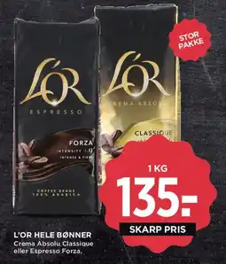 MENY L'OR hele bønner tilbud