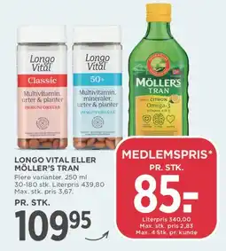 MENY Longo Vital / Möller's Tran tilbud