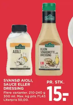 MENY SVANSØ AIOLI, SAUCE ELLER DRESSING tilbud