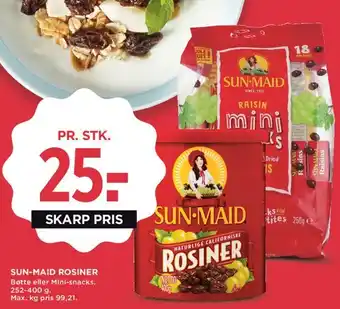 MENY SUN-MAID ROSINER tilbud
