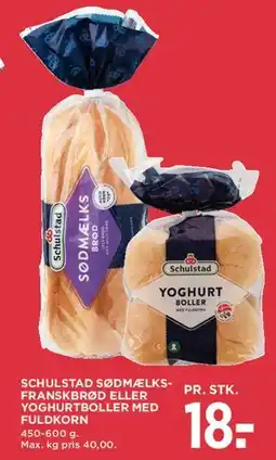 MENY Schulstad sødmælks-franskbrød / yoghurtboller med fuldkorn tilbud