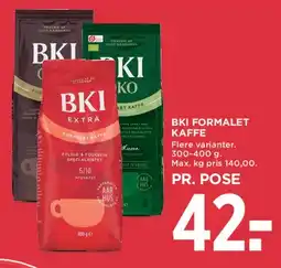 MENY BKI formalet kaffe tilbud