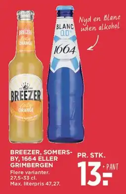 MENY Breezer, Somersby, 1664 eller Grimbergen (pr. stk.) tilbud