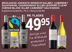 MENY Økologisk Argento Reserve / Leopard's Leap - forskellige varianter tilbud