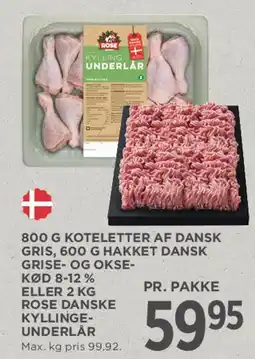 MENY Koteletter / hakket kød / kyllinge-underlår tilbud
