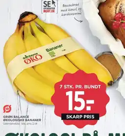MENY Grøn Balance Økologiske Bananer (7 stk. pr. bundt) tilbud