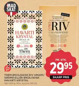 MENY Them økologisk - Riv Umami/Sødme eller Havarti Krystal tilbud