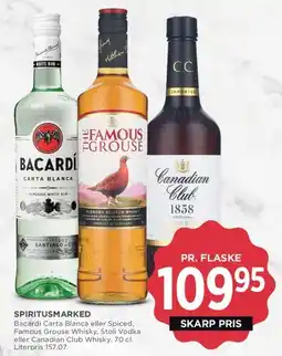 MENY Spiritusmarked – Bacardi, The Famous Grouse, Canadian Club tilbud