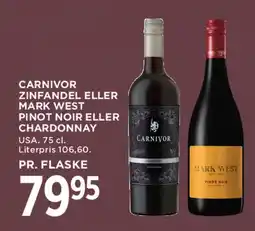 MENY Carnivor Zinfandel / Mark West Pinot Noir tilbud