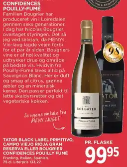 MENY Famille Bougrier Confidences Pouilly-Fumé tilbud