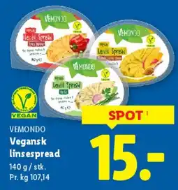 Lidl Vemondo Vegansk linse spread tilbud