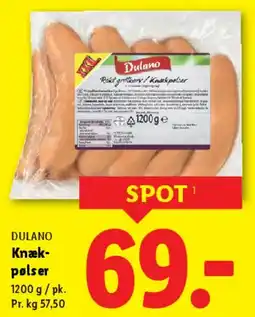 Lidl Knæk-pølser tilbud