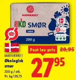 Lidl Øko smør (saltet) tilbud