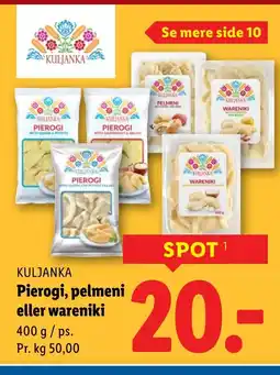 Lidl KULJANKA Pierogi, pelmeni eller wareniki tilbud