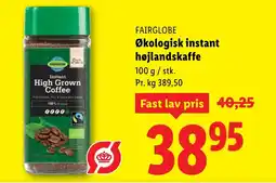 Lidl FAIRGLOBE Økologisk instant højlandskaffe tilbud