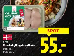 Lidl ROSE Danske kyllingebrystfileter tilbud