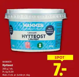 Lidl MAMMEN Hytteost tilbud